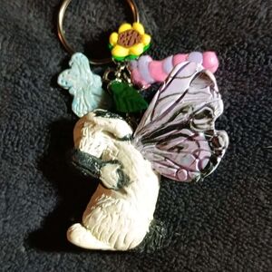 Spring Time Bunnyfly (Butterfly Bunny) And Charms Keychain